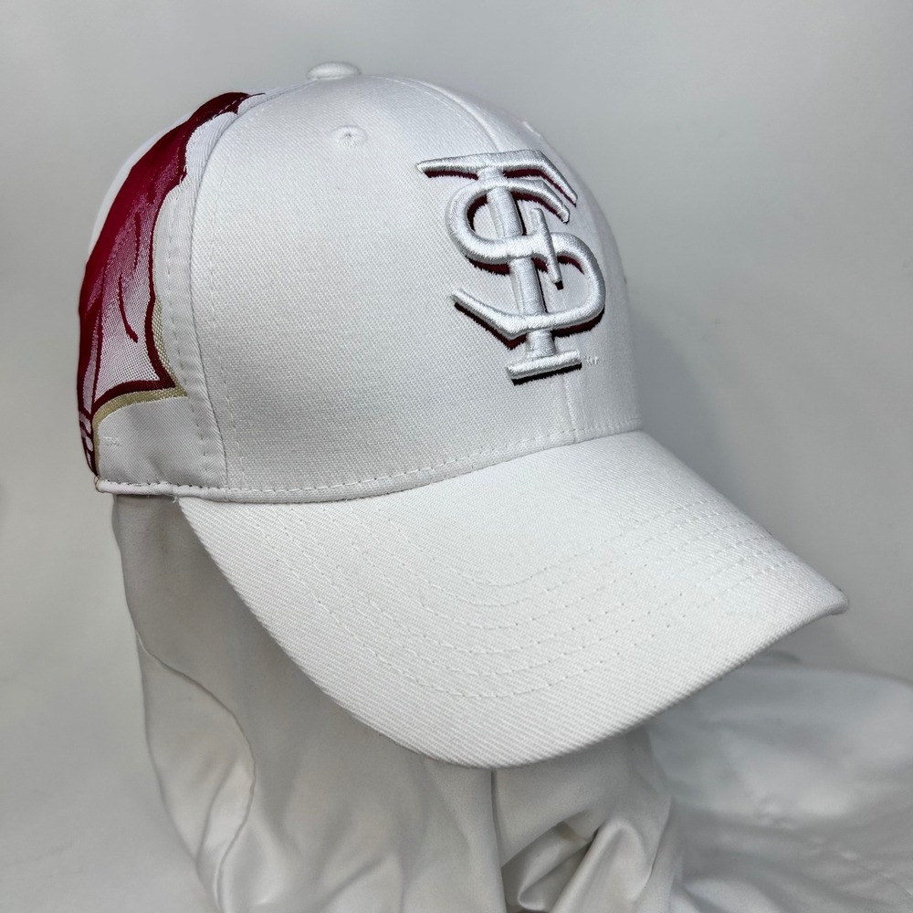 FLORIDA STATE SEMINOLES FSU Baseball Hat White Garnet Embroidered Size Large